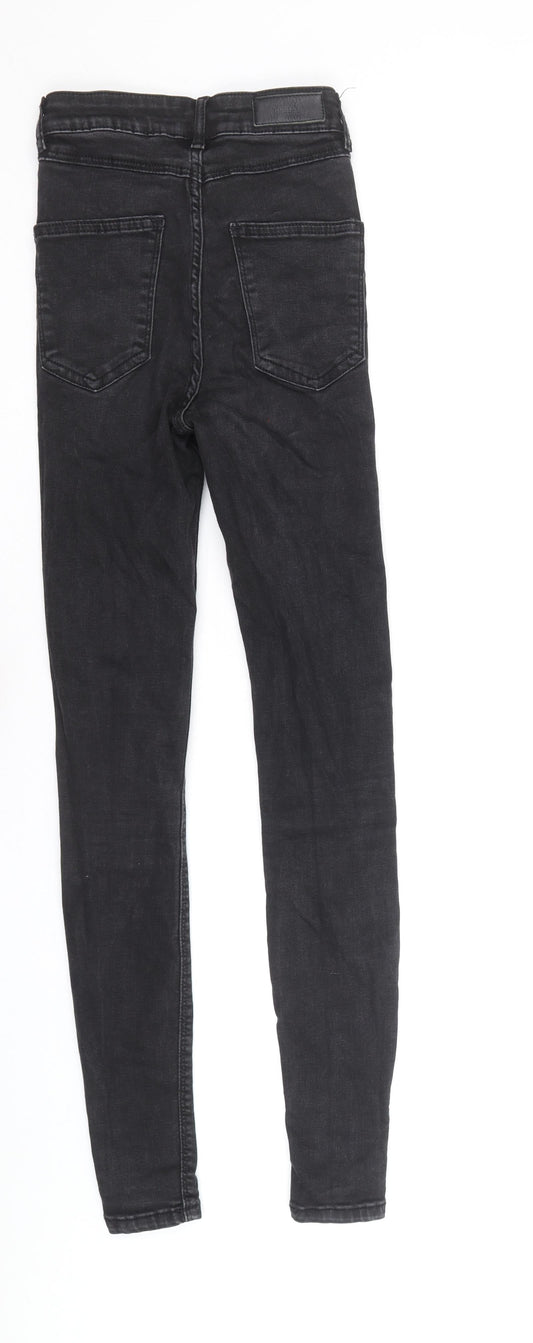 Review Womens Black Cotton Skinny Jeans Size 25 in Regular Button