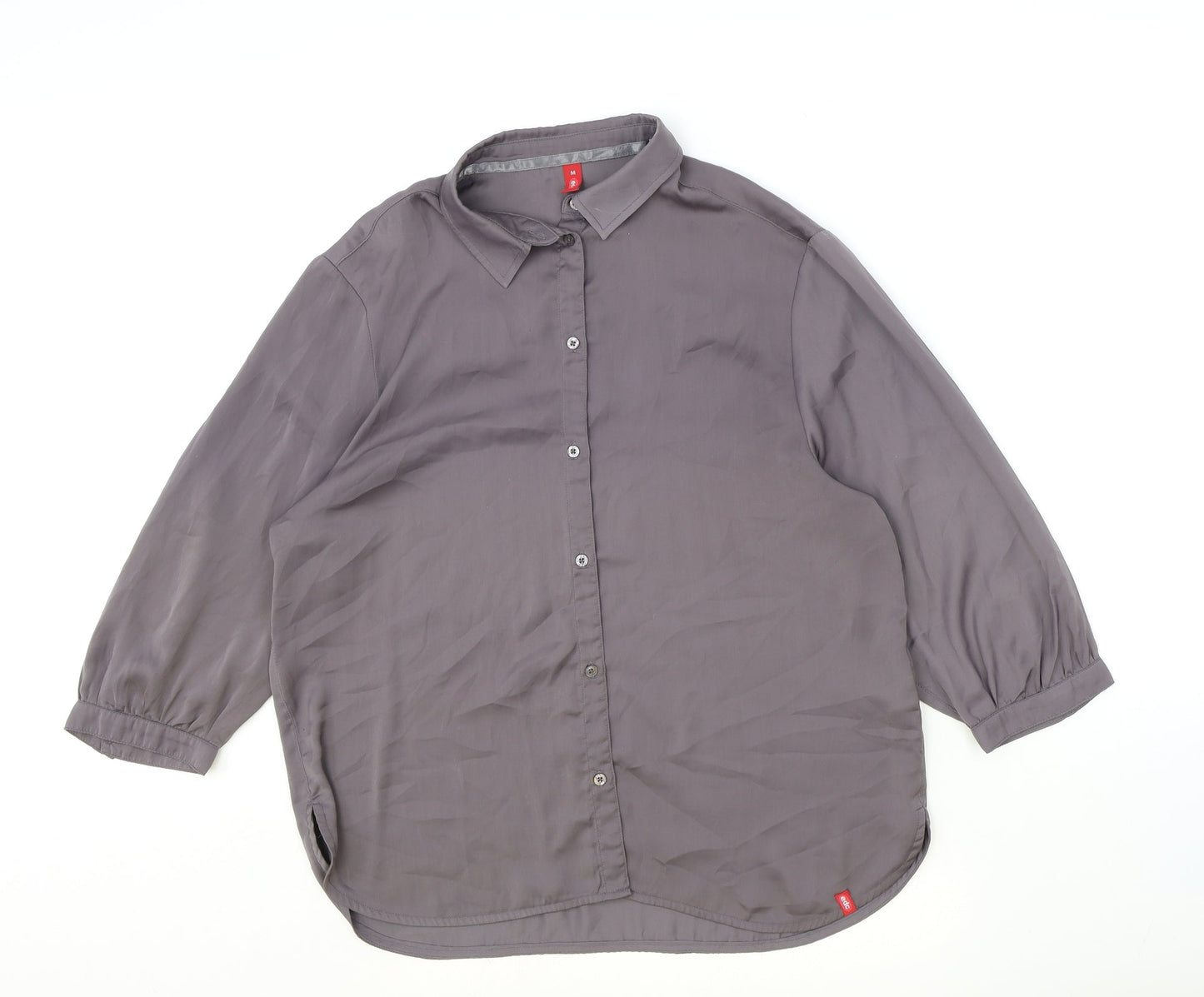 EDC Womens Purple Polyester Basic Button-Up Size M Collared