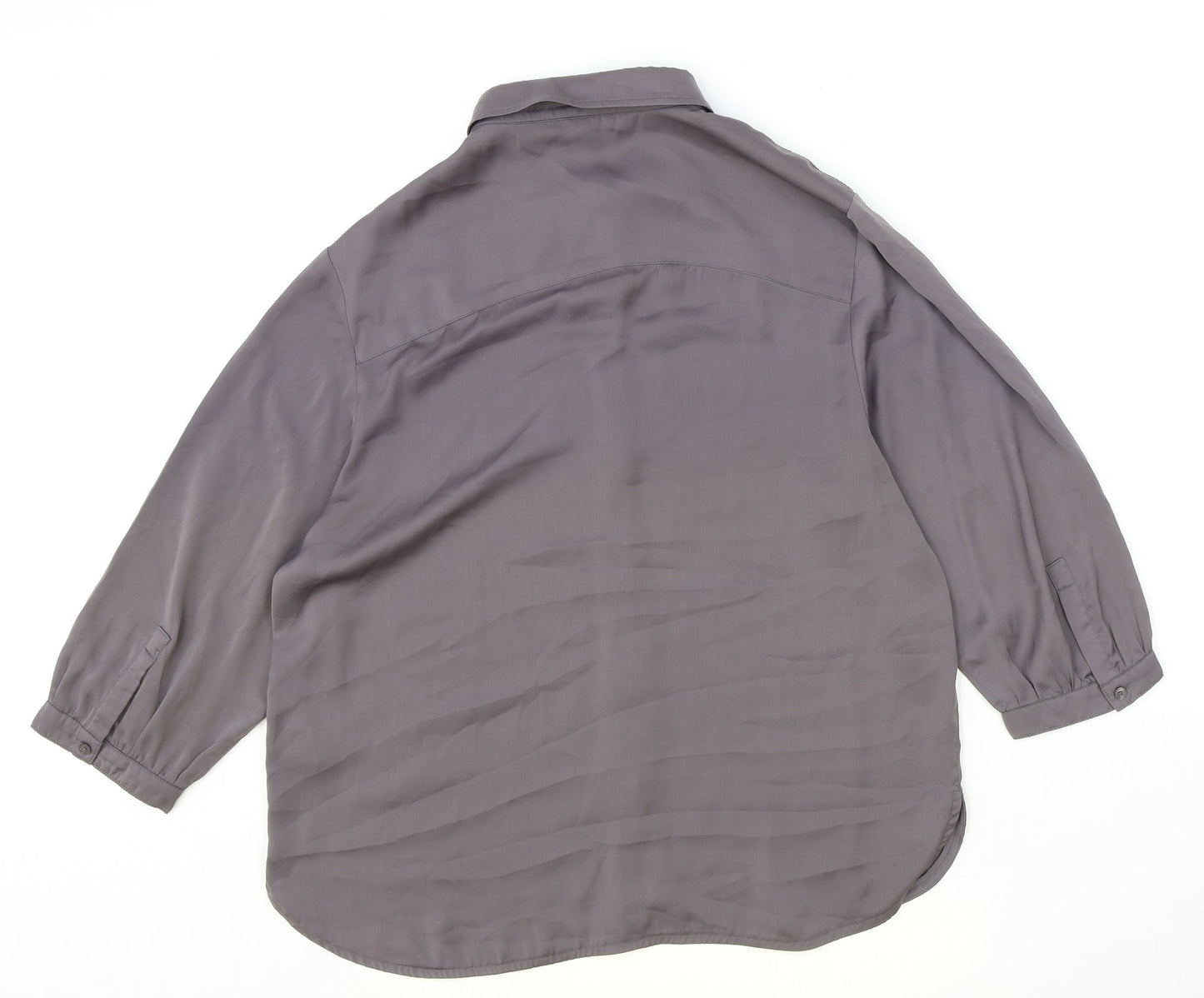 EDC Womens Purple Polyester Basic Button-Up Size M Collared