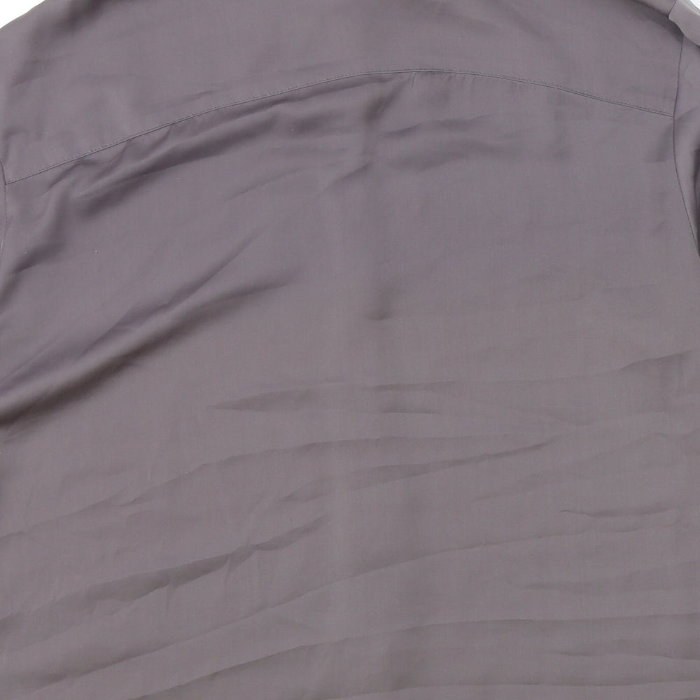 EDC Womens Purple Polyester Basic Button-Up Size M Collared