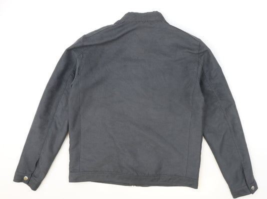 Marks and Spencer Womens Grey Biker Jacket Size M Zip
