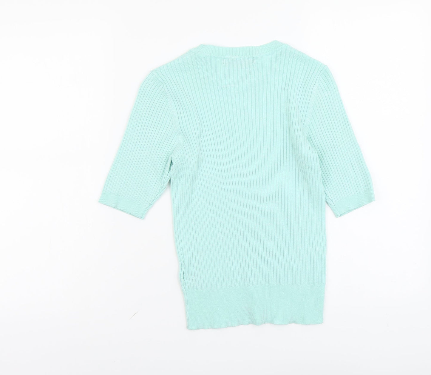 Marks and Spencer Womens Green Round Neck Acrylic Pullover Jumper Size 8