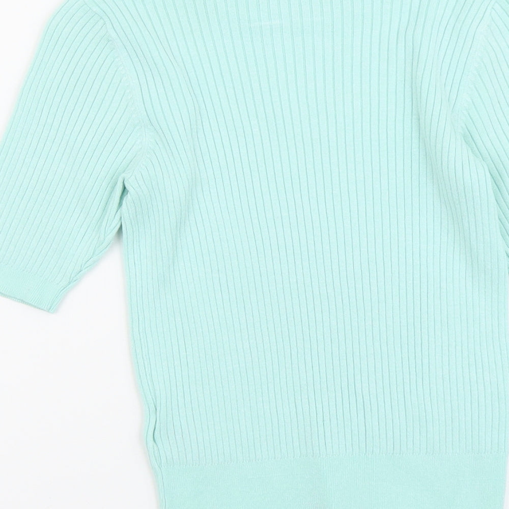 Marks and Spencer Womens Green Round Neck Acrylic Pullover Jumper Size 8
