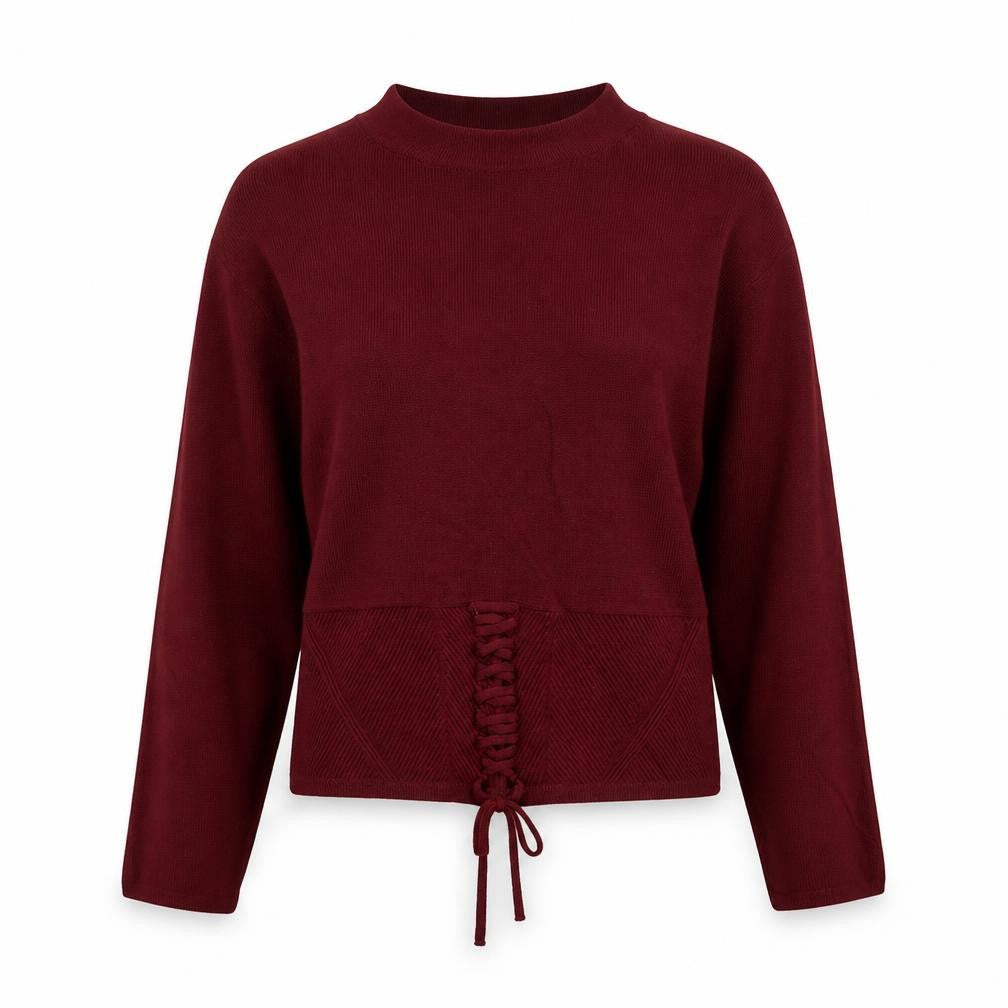 Marks and Spencer Womens Red Round Neck Viscose Pullover Jumper Size 10