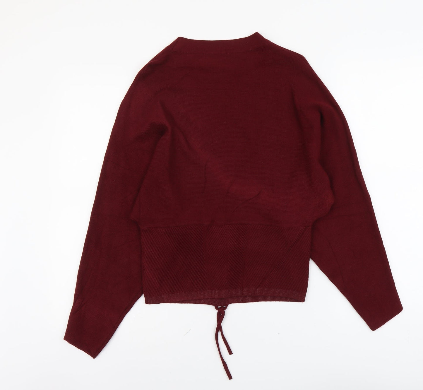 Marks and Spencer Womens Red Round Neck Viscose Pullover Jumper Size 10