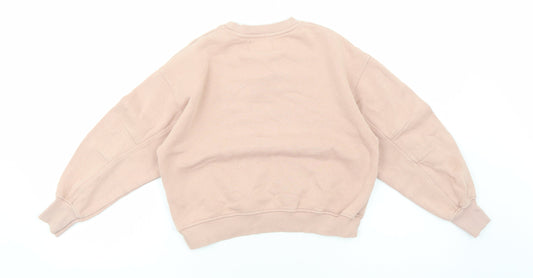 Zara Girls Pink Cotton Pullover Sweatshirt Size 10 Years Pullover