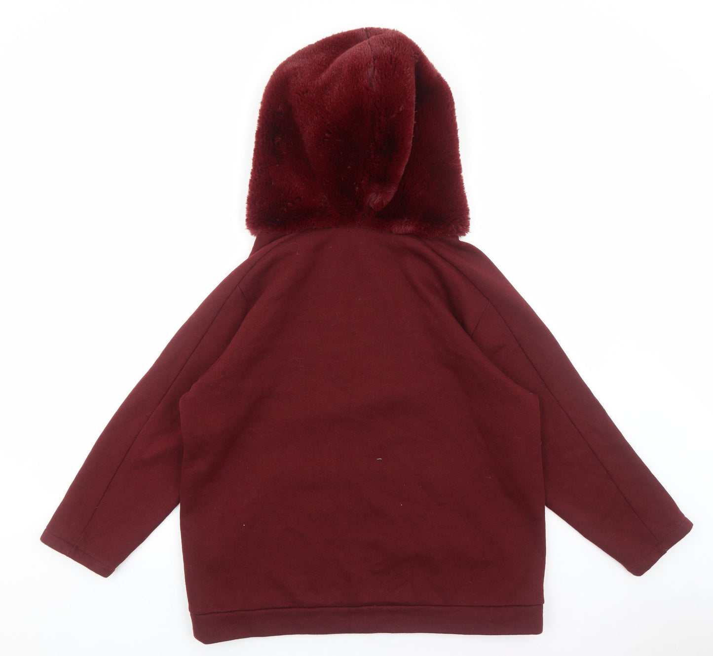Zara Womens Red Polyester Pullover Hoodie Size S Pullover