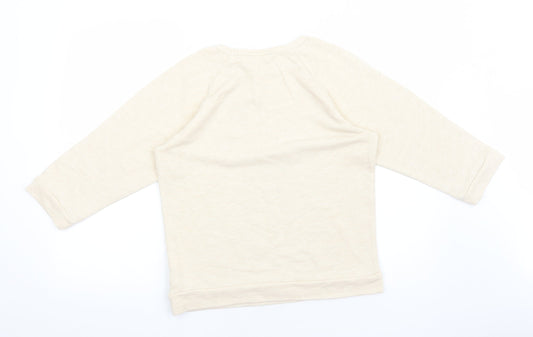NEXT Womens Ivory Cotton Pullover Sweatshirt Size 14 Pullover - Santa Paws