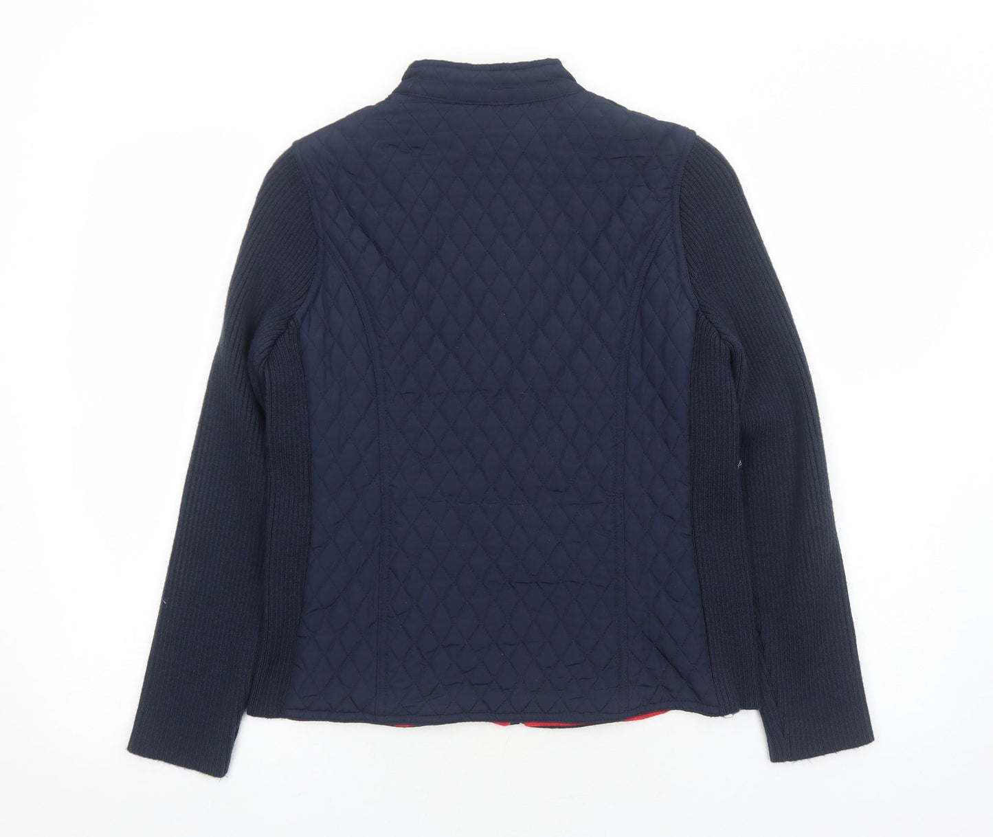 DASH Womens Blue Quilted Jacket Size 12 Zip