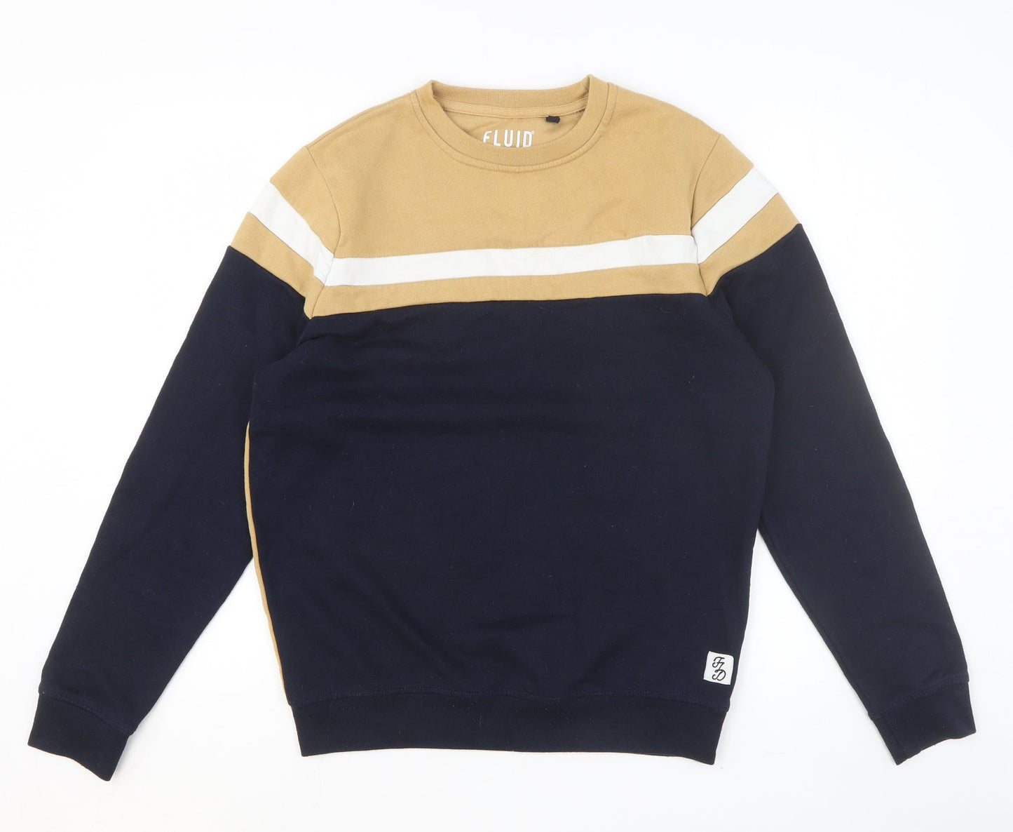 Fluid Mens Multicoloured Cotton Pullover Sweatshirt Size S