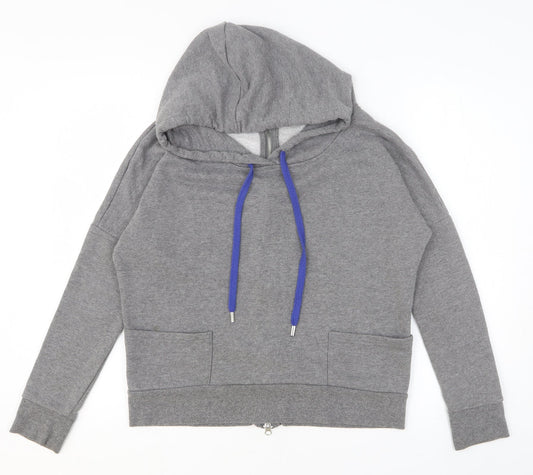 Noisy may Mens Grey Cotton Pullover Hoodie Size XS