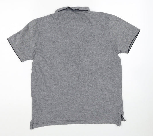 Kensington Boys Grey Cotton Basic Polo Size M Collared Pullover