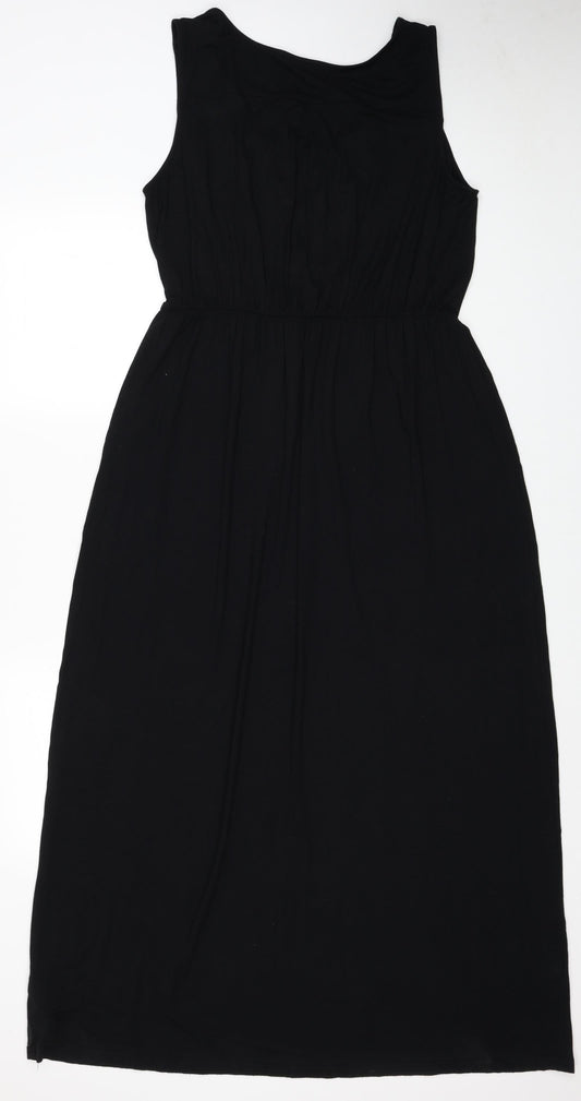 Oasis Womens Black Viscose A-Line Size L Round Neck Pullover