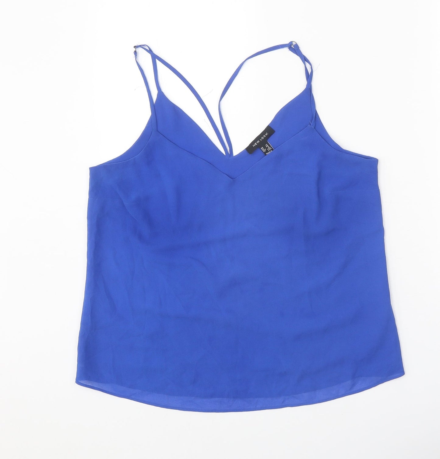 New Look Womens Blue Polyester Camisole Tank Size 12 V-Neck