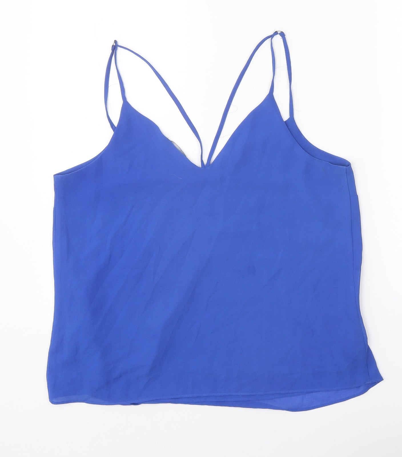 New Look Womens Blue Polyester Camisole Tank Size 12 V-Neck