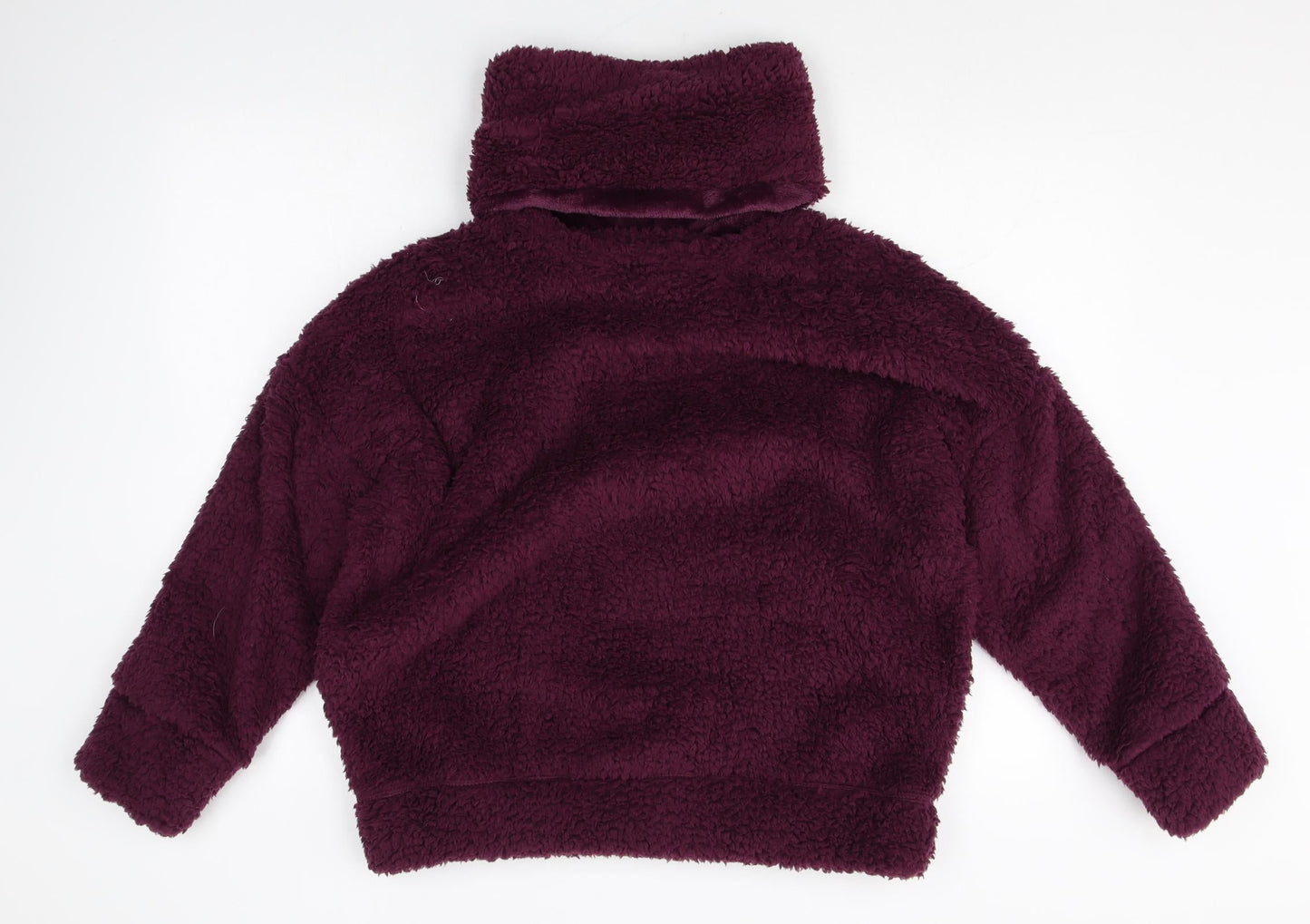 Marks and Spencer Womens Purple Roll Neck Polyester Pullover Jumper Size M - Fluffy