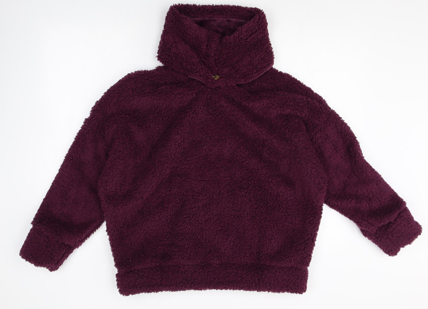 Marks and Spencer Womens Purple Roll Neck Polyester Pullover Jumper Size M - Fluffy