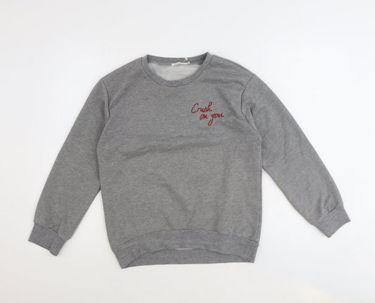 Kilibbi Womens Grey Polyester Pullover Sweatshirt Size S Pullover - Crush on You