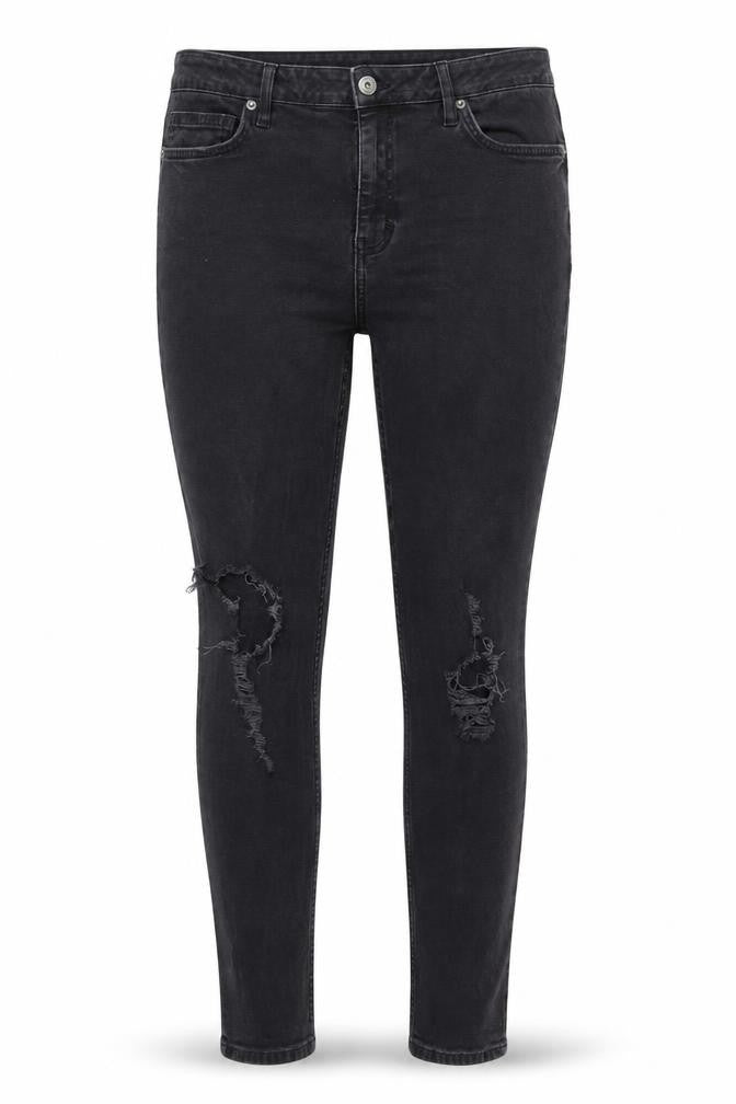Topman Womens Black Cotton Skinny Jeans Size 36 in Extra-Slim Zip