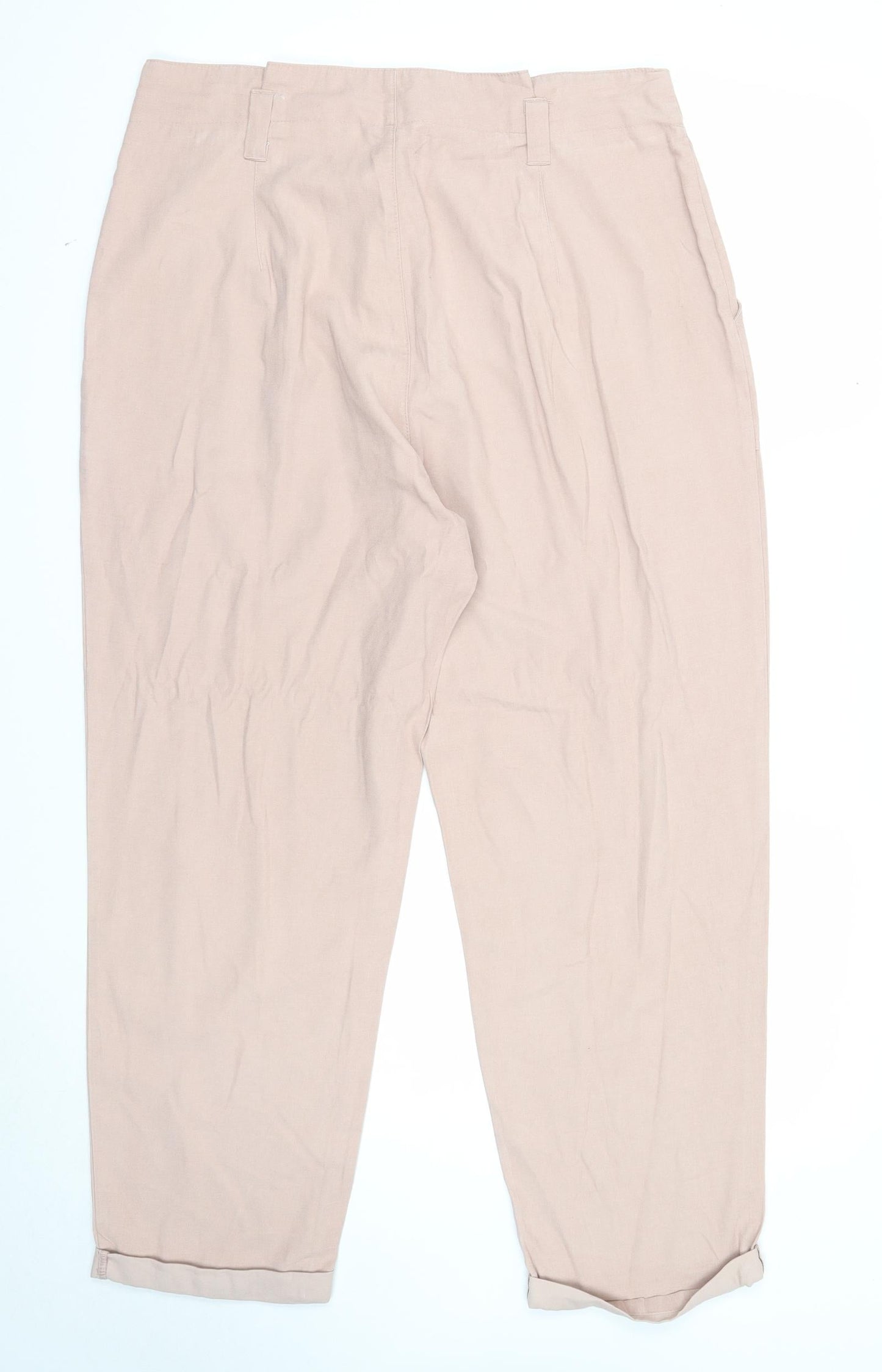 Miss Selfridge Womens Pink Viscose Trousers Size 16 Regular Zip