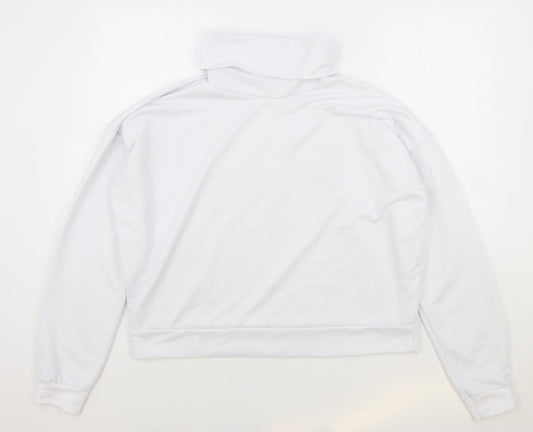 PRETTYLITTLETHING Womens White Cotton Pullover Sweatshirt Size 12 Pullover
