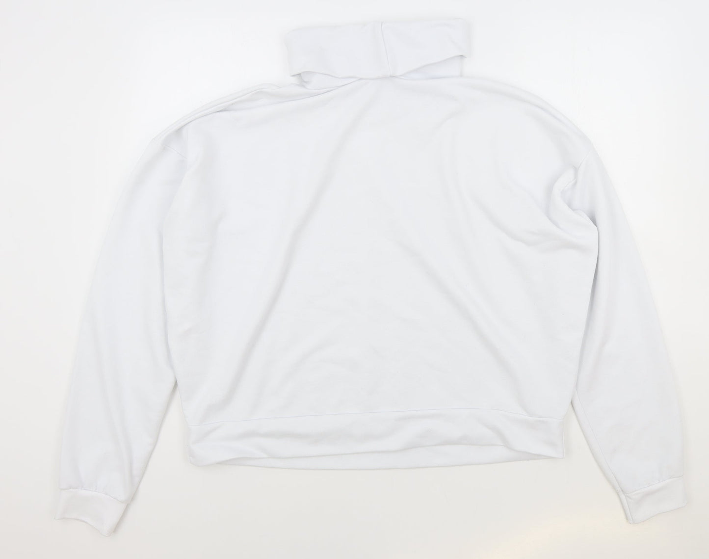 PRETTYLITTLETHING Womens White Cotton Pullover Sweatshirt Size 12 Pullover