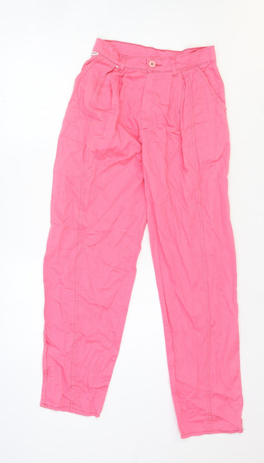Tuckers Womens Pink Cotton Trousers Size 26 in Regular Zip