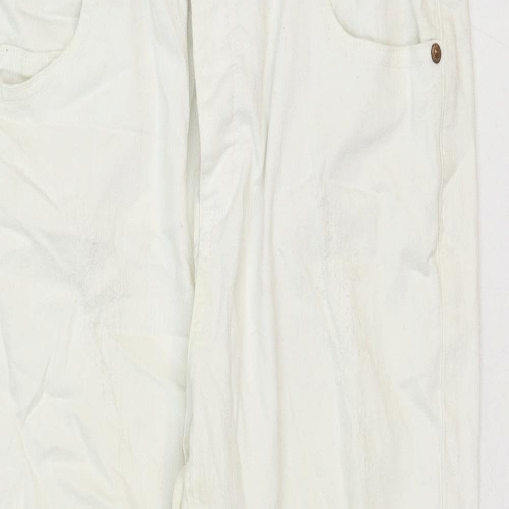 VERO MODA Womens White Cotton Straight Jeans Size 32 in Regular Zip