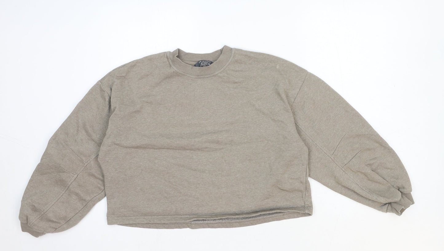 Primark Womens Brown Cotton Pullover Sweatshirt Size 6 Pullover - Cropped
