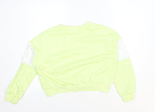 Marks and Spencer Girls Yellow Cotton Pullover Sweatshirt Size 10-11 Years Pullover