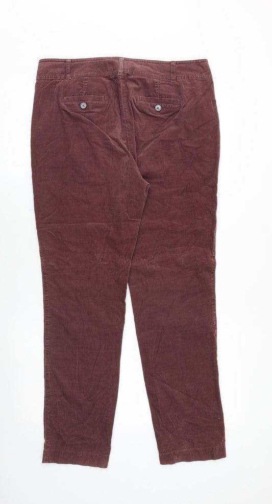 Gerry Weber Womens Pink Cotton Trousers Size 34 Regular Button