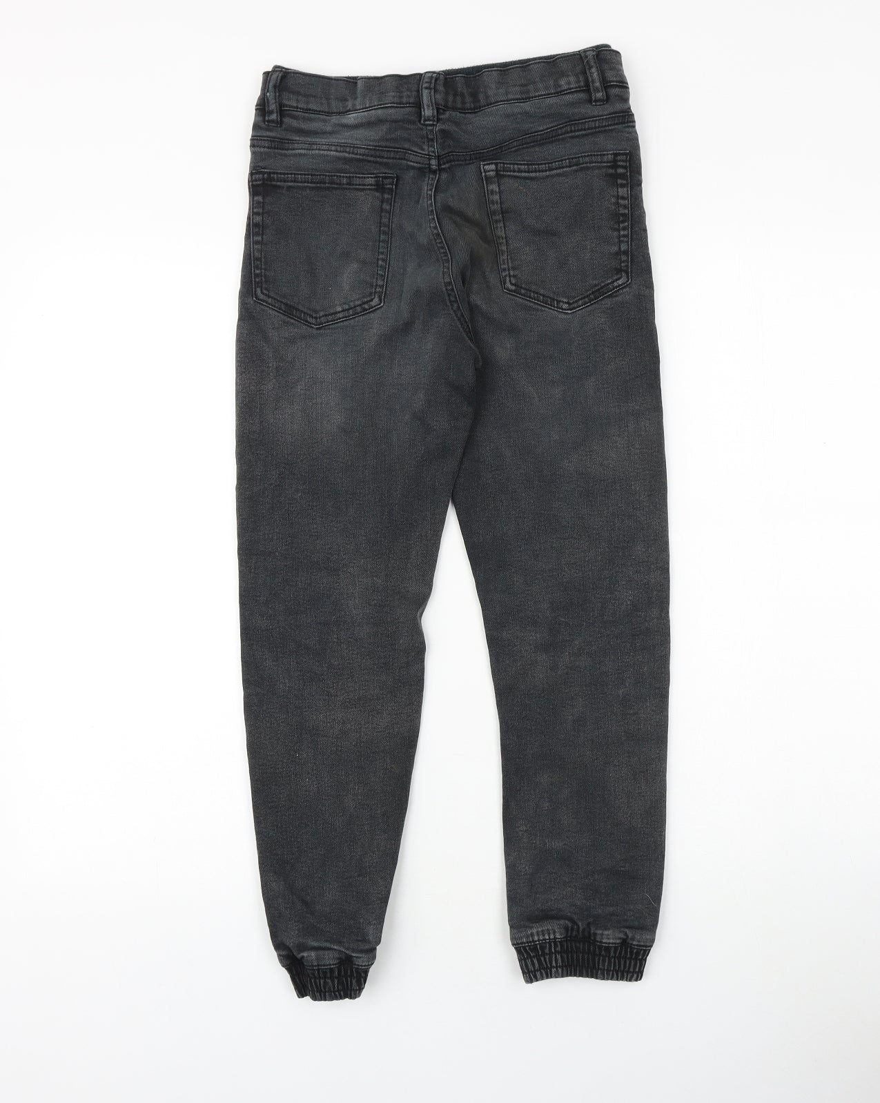 Preworn Boys Black 100% Cotton Straight Jeans Size 9-10 Years Regular Pullover