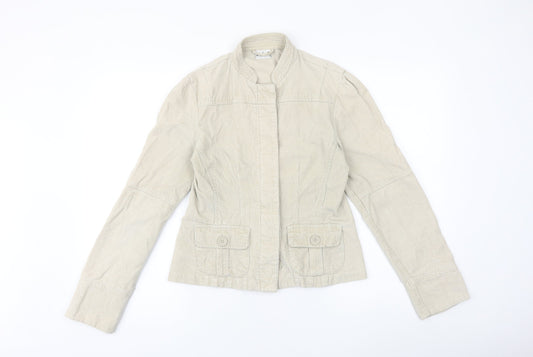 Select Womens Beige Jacket Size 10 Button