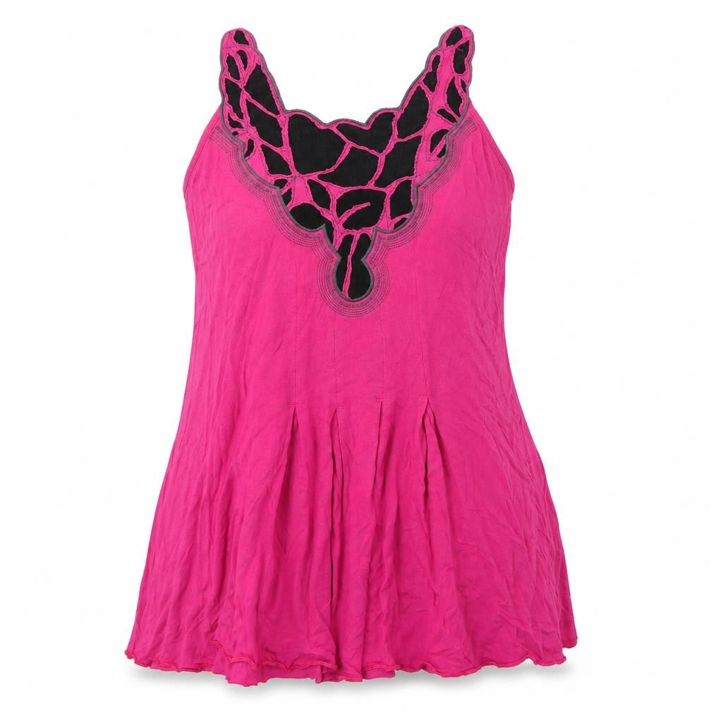 Marks and Spencer Womens Pink Viscose Basic Tank Size 14 V-Neck
