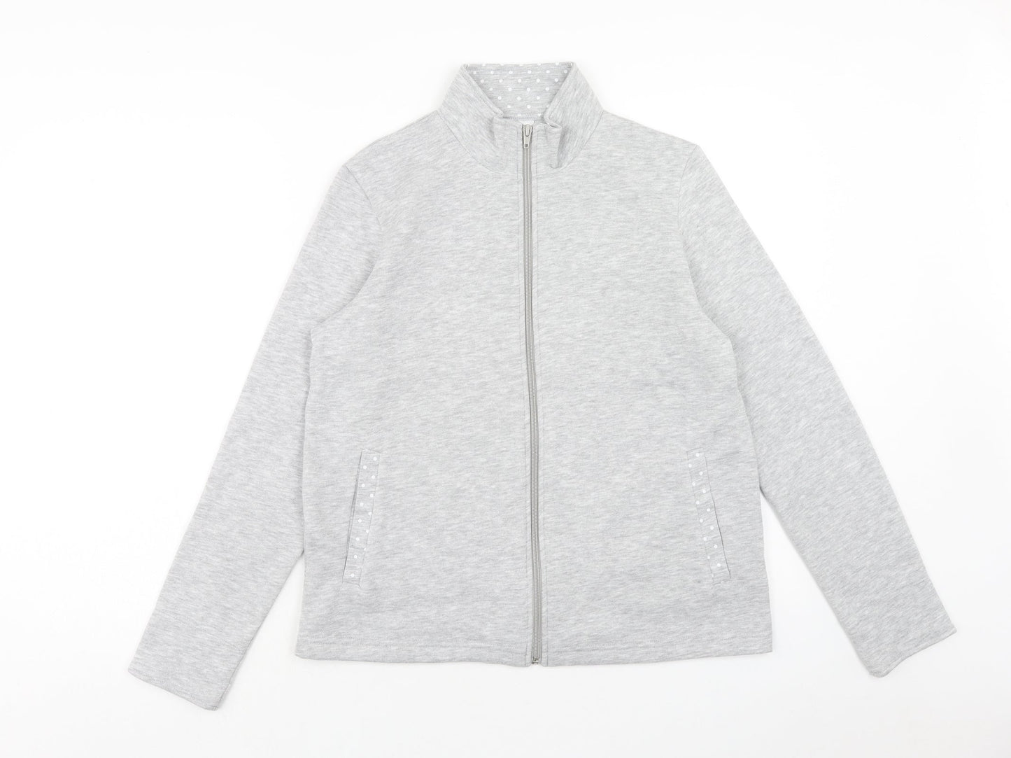 Damart Womens Grey Polyester Pullover Sweatshirt Size 10 Zip - Size 10-12