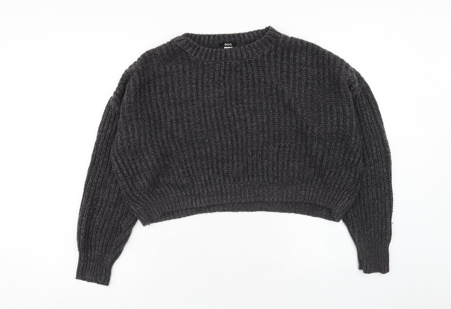BDG Womens Grey Round Neck Acrylic Pullover Jumper Size M