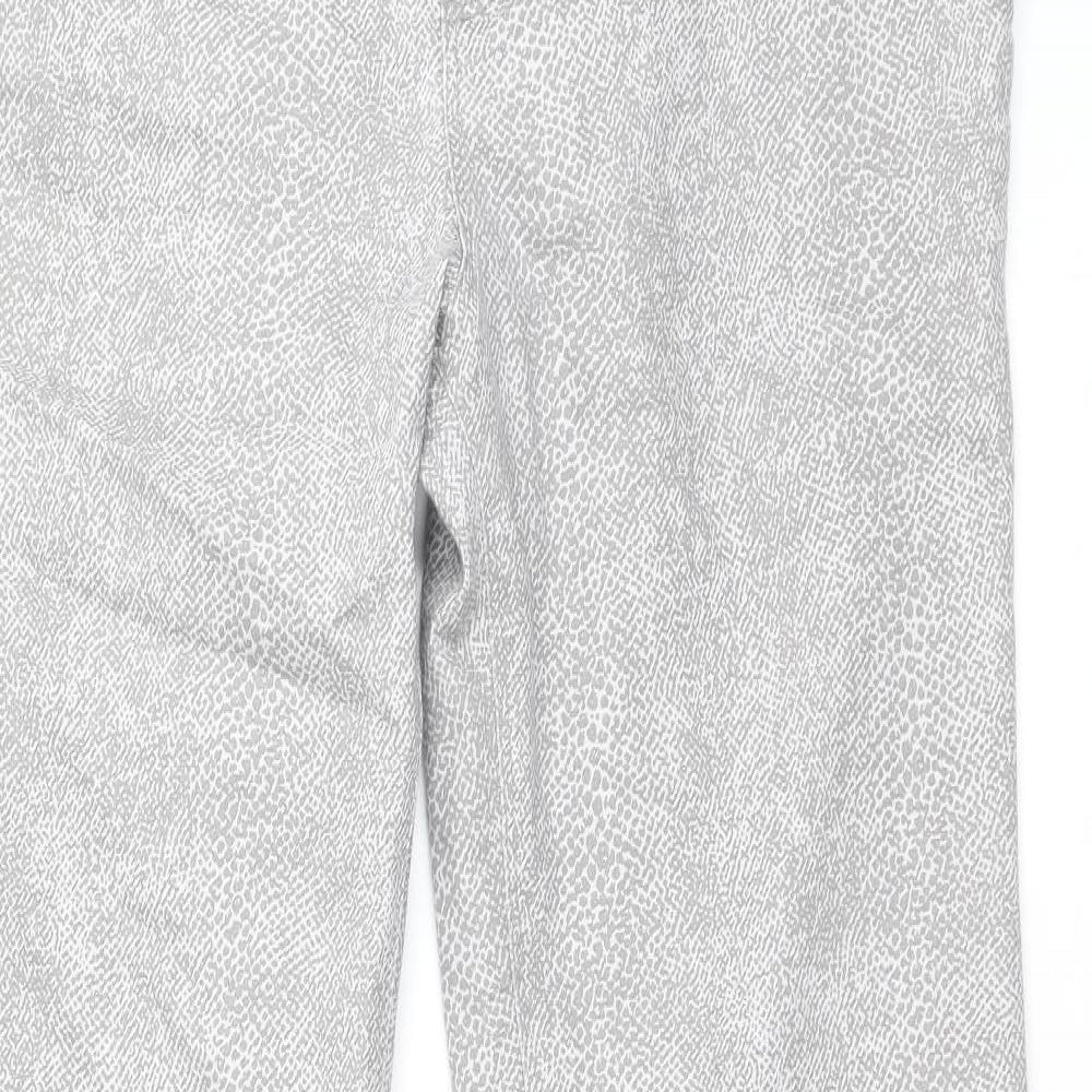 Nicole Miller Womens Grey Animal Print Cotton Straight Jeans Size 12 Regular Zip - Snake Skin Print