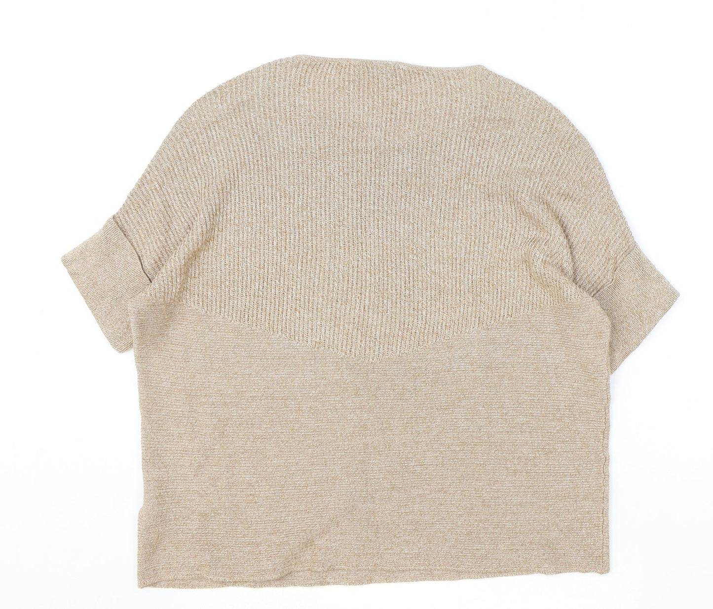 Peter Hahn Womens Brown Scoop Neck Cotton Pullover Jumper Size 10