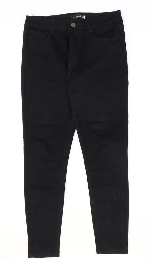 66 Girls Girls Black Cotton Jegging Jeans Size L Regular Zip
