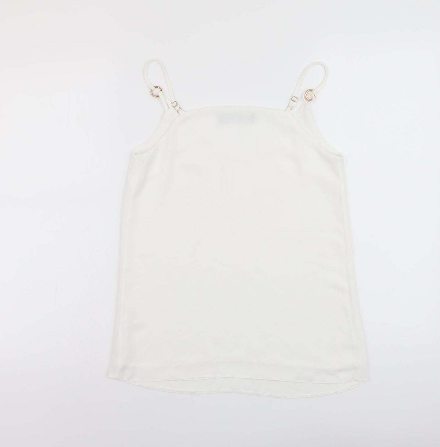 Dorothy Perkins Womens White Polyester Basic Tank Size 6 V-Neck