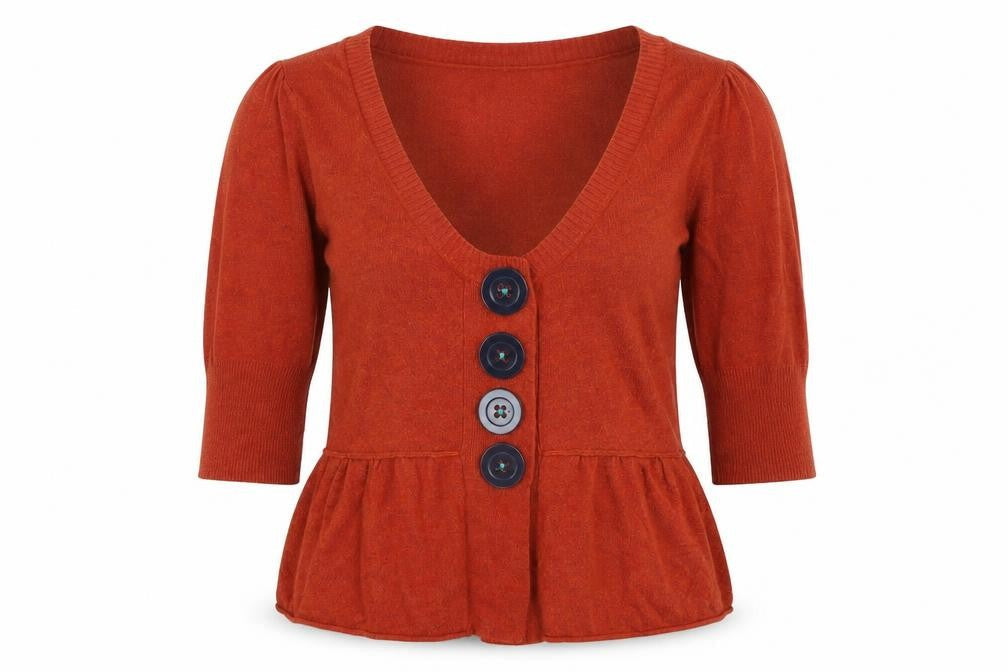 River Island Womens Red Scoop Neck Viscose Cardigan Jumper Size 10
