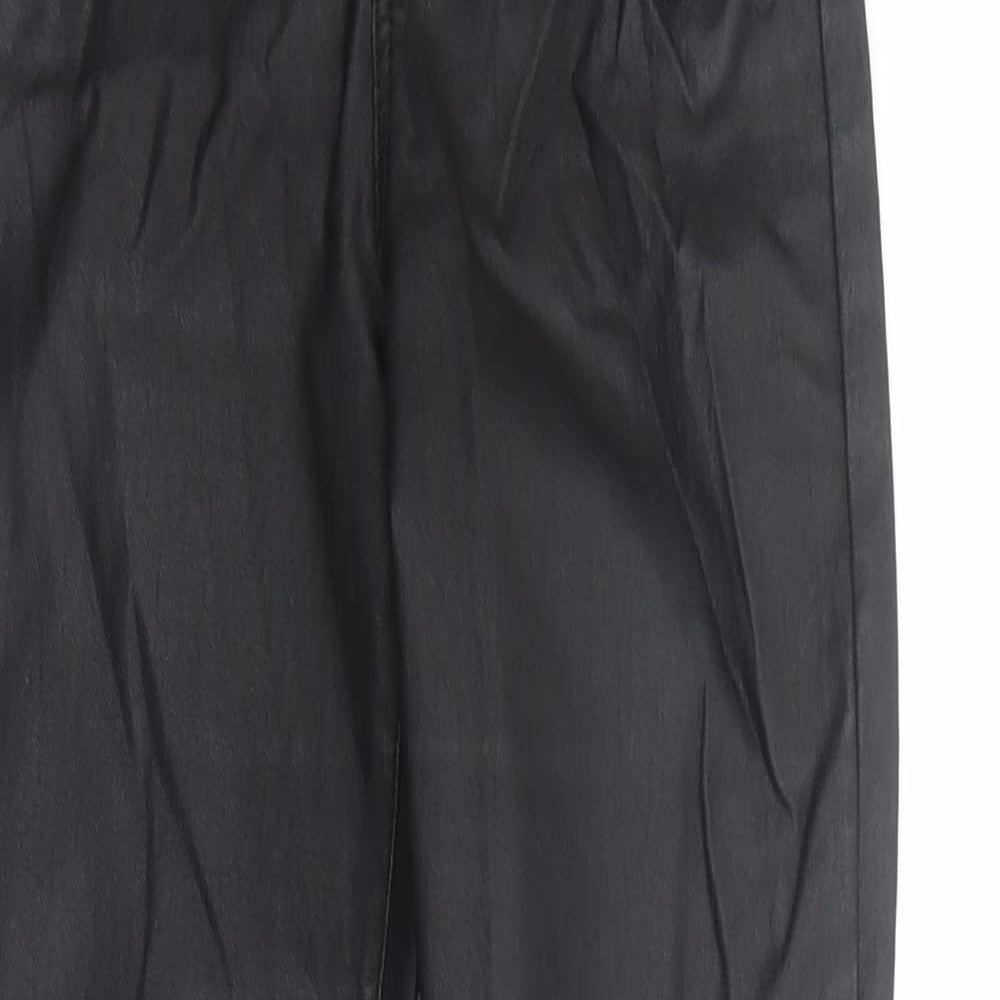 Missguided Womens Black Cotton Trousers Size 8 Regular Zip