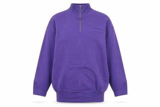 Preworn Womens Purple Cotton Pullover Sweatshirt Size S Zip - Size S/M