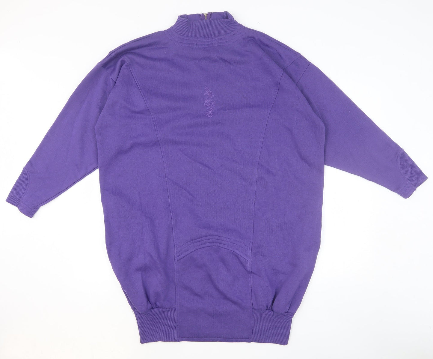 Preworn Womens Purple Cotton Pullover Sweatshirt Size S Zip - Size S/M