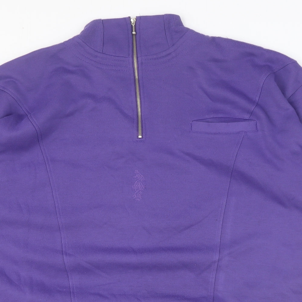 Preworn Womens Purple Cotton Pullover Sweatshirt Size S Zip - Size S/M