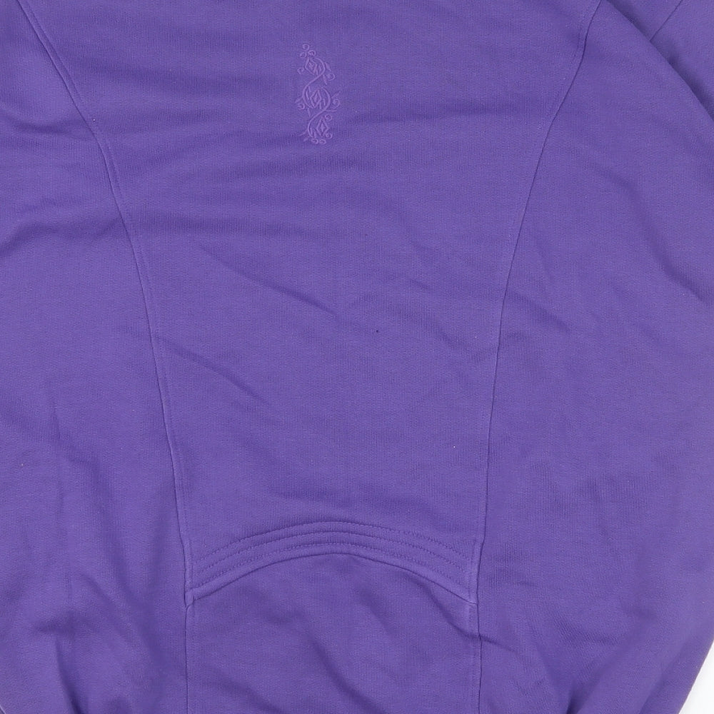 Preworn Womens Purple Cotton Pullover Sweatshirt Size S Zip - Size S/M