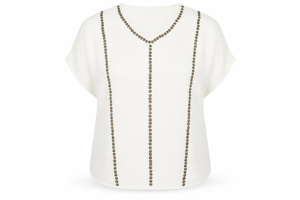 Nightingales Womens White Polyester Basic Blouse Size 16 V-Neck