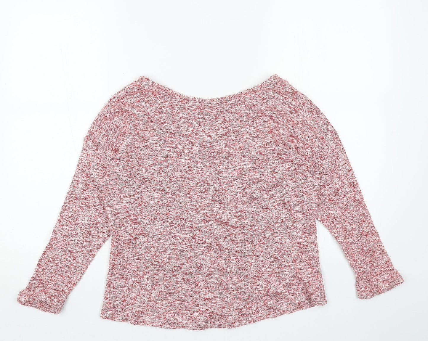 ASOS Womens Red Scoop Neck Cotton Pullover Jumper Size 8