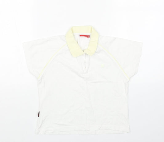 W Girls White Cotton Basic Polo Size 10 Years Collared Button