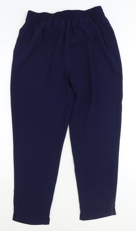 Dorothy Perkins Womens Blue Polyester Trousers Size 10 Regular Tie